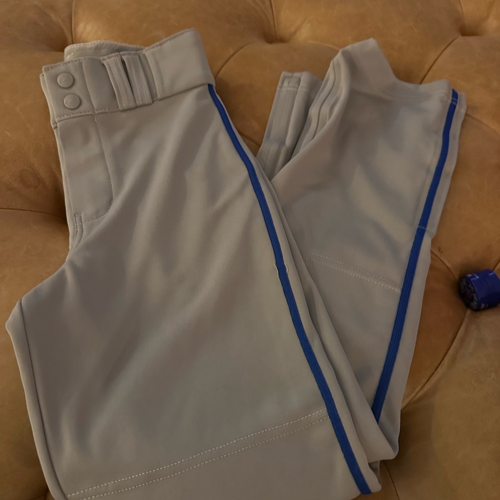 Kids Gray Pants with Blue Stripe